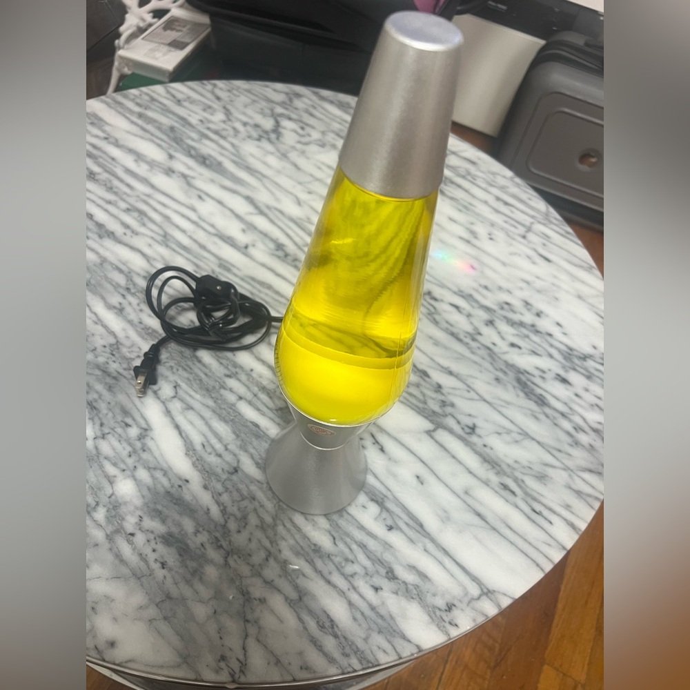 Silver and Yellow Lava Lamp